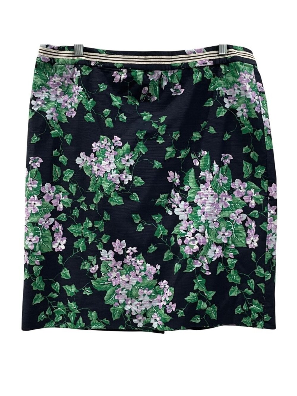 Talbots Oprah Magazine Collection Floral Pencil Skirt 14 Navy Feminine Romantic